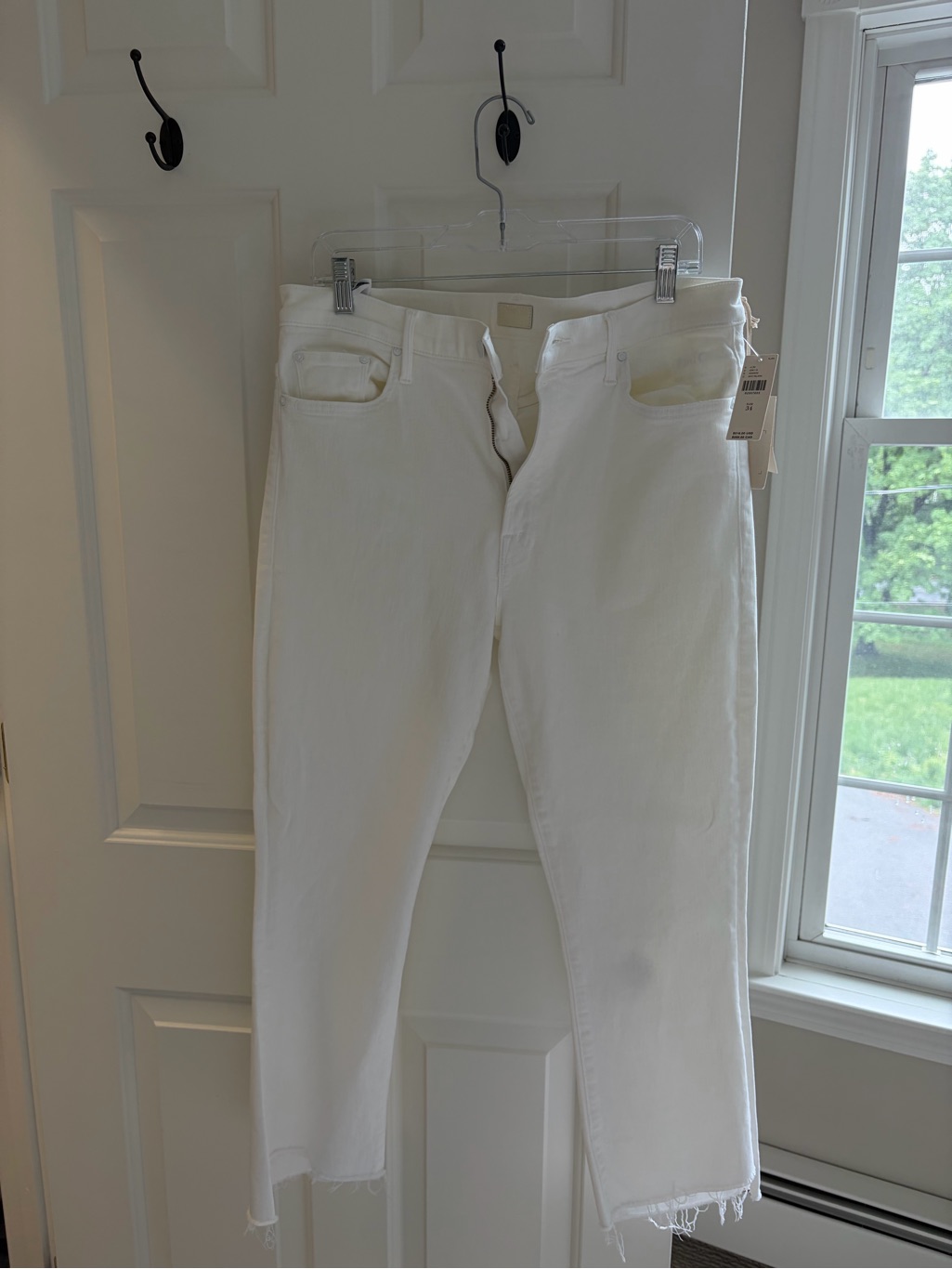 Mother White Wide Leg Jeans - Flare Hem